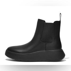 Fitflop F-Mode Leather Flatform Chelsea Boots Excellent condition size 8.5 black